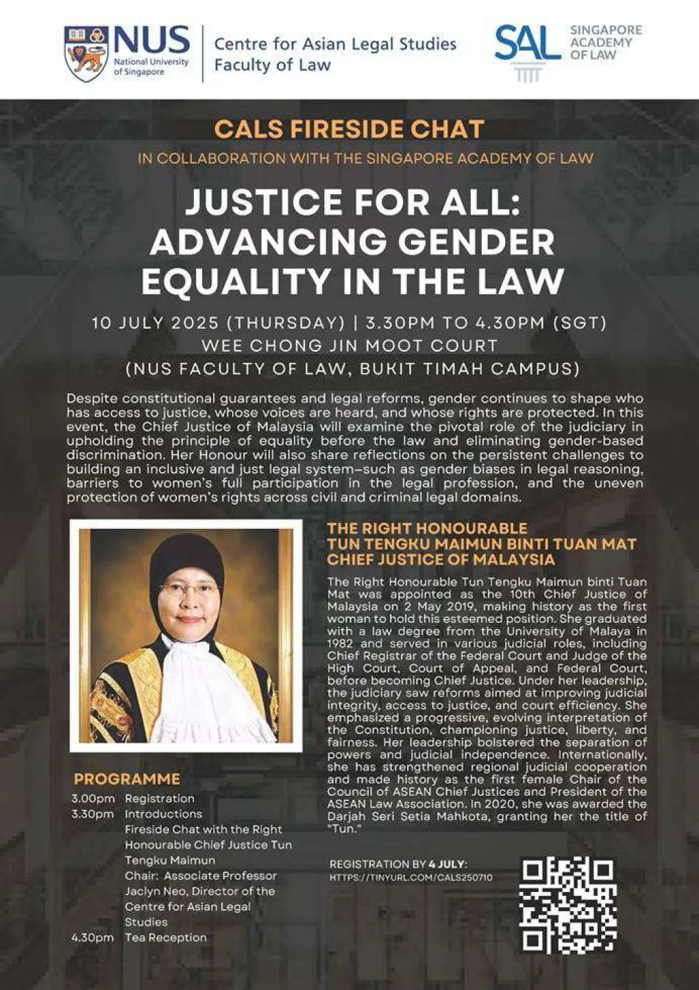 FIRESIDE CHAT WITH TUN TENGKU MAIMUN BINTI TUAN MAT (CHIEF JUSTICE OF MALAYSIA)